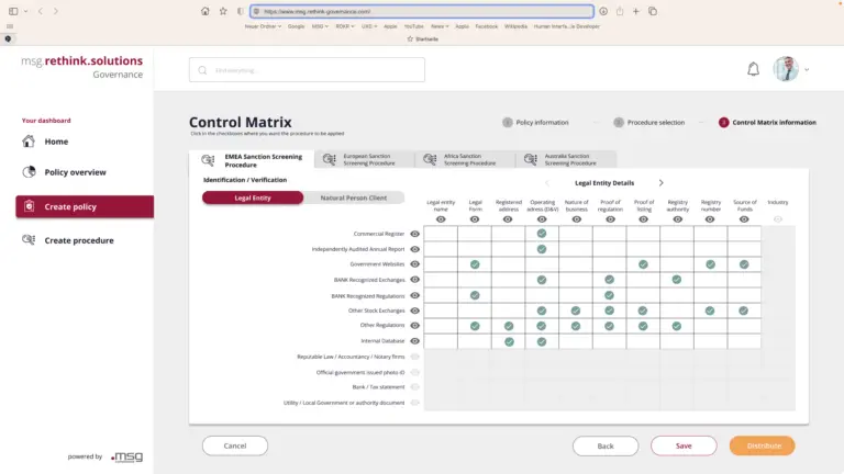 Darstellung einer Control-Matrix, die die Prüfprojekte mit den erforderlichen Kontrollen verbindet und dadurch eine übersichtliche Darstellung der umzusetzenden Anforderungen ermöglicht