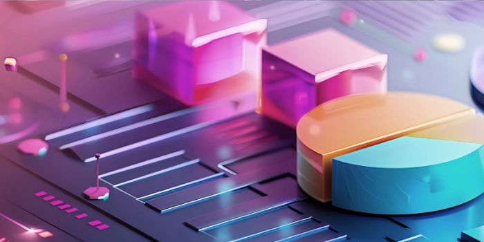 Symbolic image for automated reporting: Abstract 3D visualization of charts and data surfaces in vivid colors – representing customizable reporting, automation, and data visualization in Siron® systems.