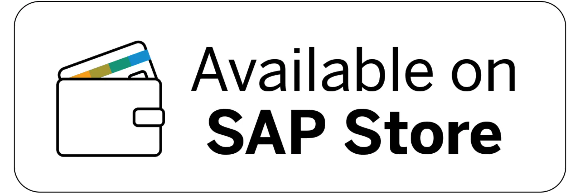 SAP Store badge icon with white background – indicating that the solution is available via the SAP Store platform.